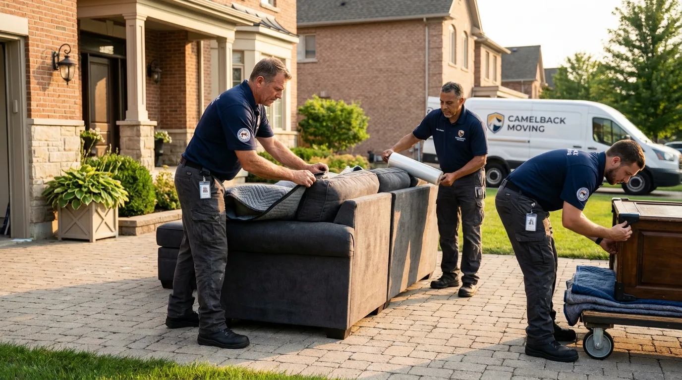 Large estate moving crew wrapping furniture in Fort Davis, TX